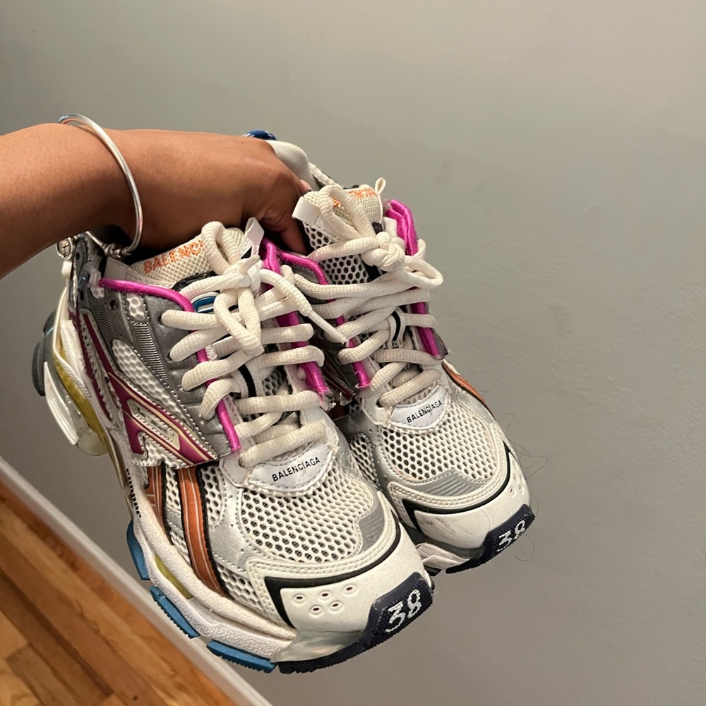Balenciaga White and Pink Athletic Shoes